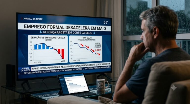 Emprego formal desacelera em maio e reforça aposta em corte da Selic
